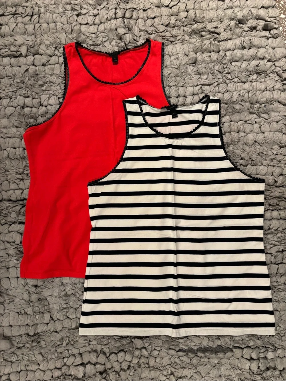 Bundle of J Crew Scalloped Detail 100% Cotton Tank Tops